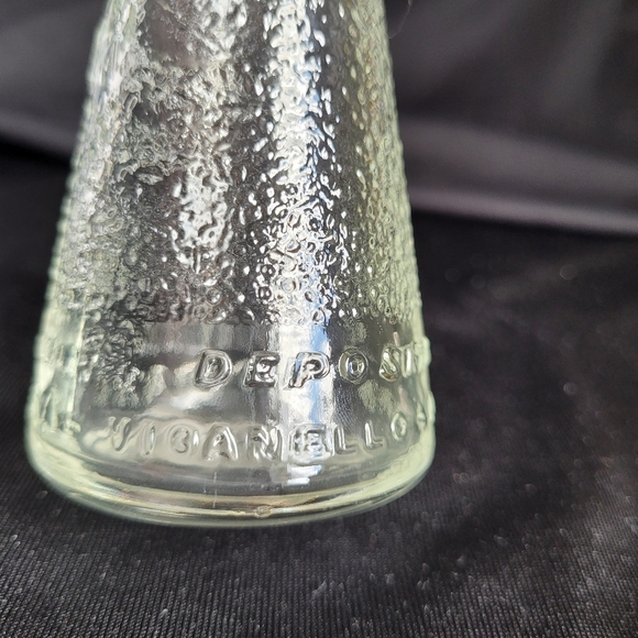 Small Vintage Glass Campari Soda Bottle Textured Approx 5.5" Tall x 2" at Base - Picture 5 of 10